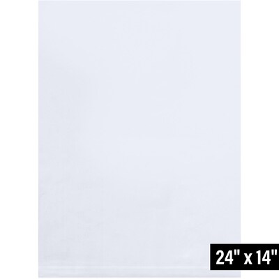 14 x 24 Layflat Poly Bags, 2 Mil, Clear, 500/Carton (PB566)