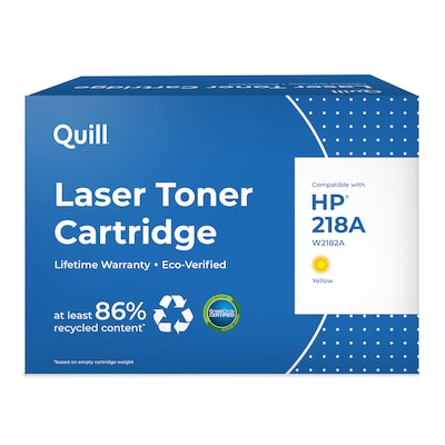 Quill 218A Remanufactured Yellow Standard Yield Toner Cartridge Replacement for HP W2182A, Prints up to 1200 pages (QUL201667PR)