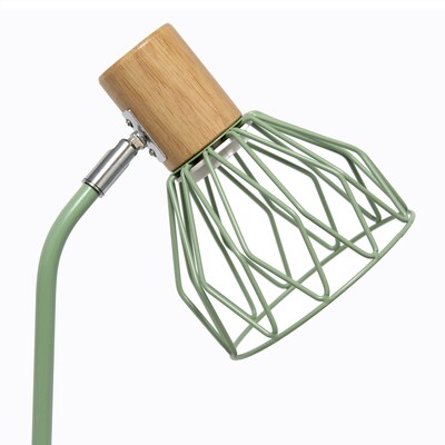 Simple Designs Farmhouse Fusion LED Desk Lamp, 18.19", Green Iron (LD2022-GRN)