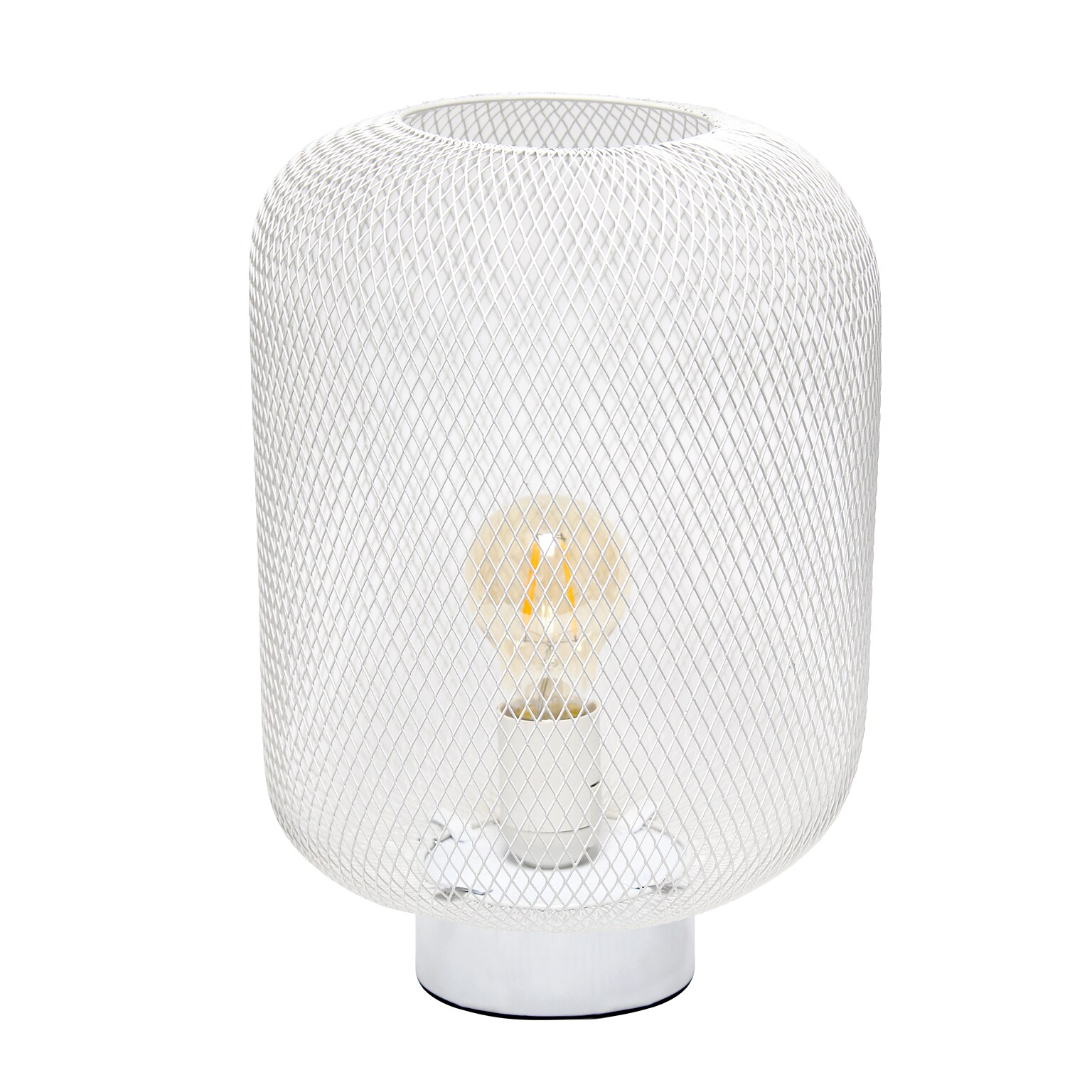 Creekwood Home Mesh Wire 11.8 LED Table Lamp, White (CWT-1002-WH)