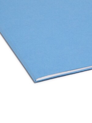 Smead File Folder, Reinforced 1/3-Cut Tab, Letter Size, Blue, 100/Box (12034)