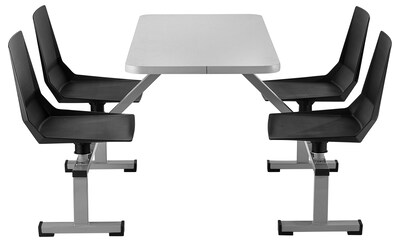NPS CSBG Series Cluster Swivel Booth, 24" x 48", Grey Nebula Top/Black Seats (CSBG2448-MDPEGY10)