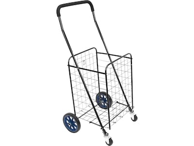 Mount-It! Small Rolling Utility Shopping Cart, 66 Lbs., Black (MI-907S)