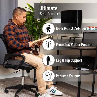 Mind Reader Memory Foam Office Chair Ergonomic Orthopedic Cushion, Gray (ORTHOCUSH-GRY)