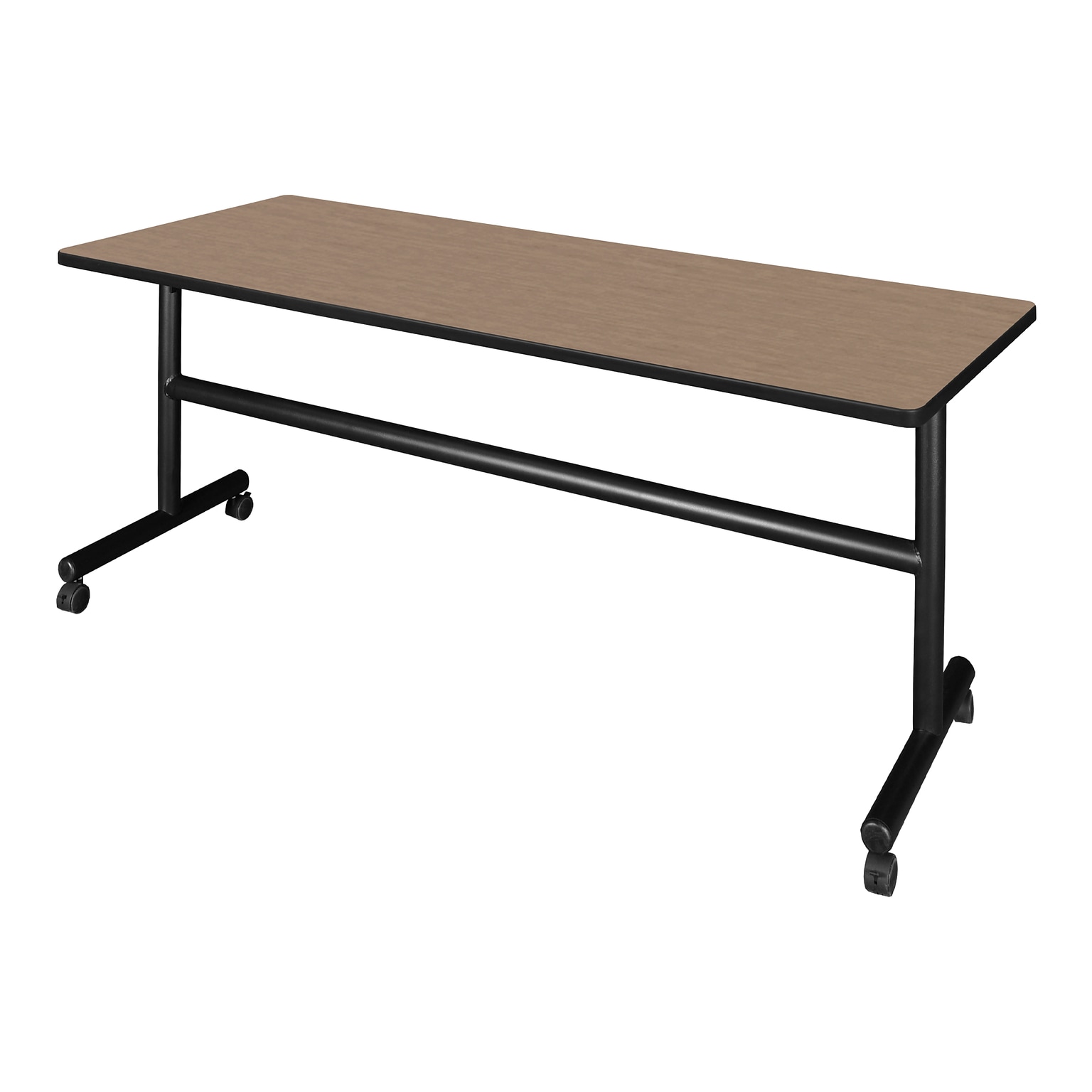 Regency Kobe Flip Top 72W x 24D Rectangular Training Room Table, Laminate, With Wheels, Noble Oak (MKFT7224NO)