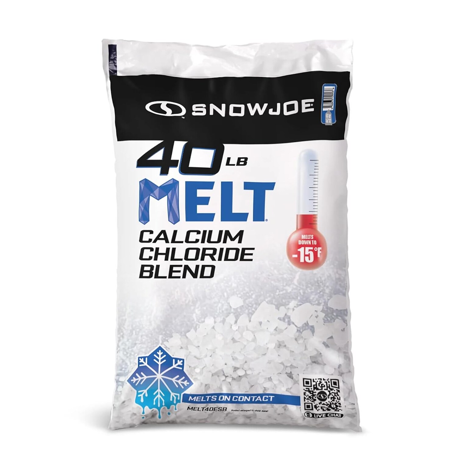 Snow Joe Pet Friendly Calcium Chloride Blend Snow & Ice Melt Pellets, 40 lb. Bag (MELT40ESB)