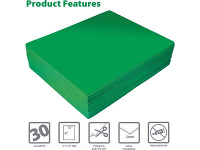 Better Office EVA Foam Sheet, Green, 30/Pack (01218)