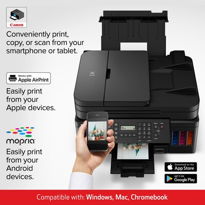 Canon MegaTank PIXMA G7020 Wireless Color Inkjet Printer, All-In-One Supertank, Print, Scan, Copy, Fax (3114C002)