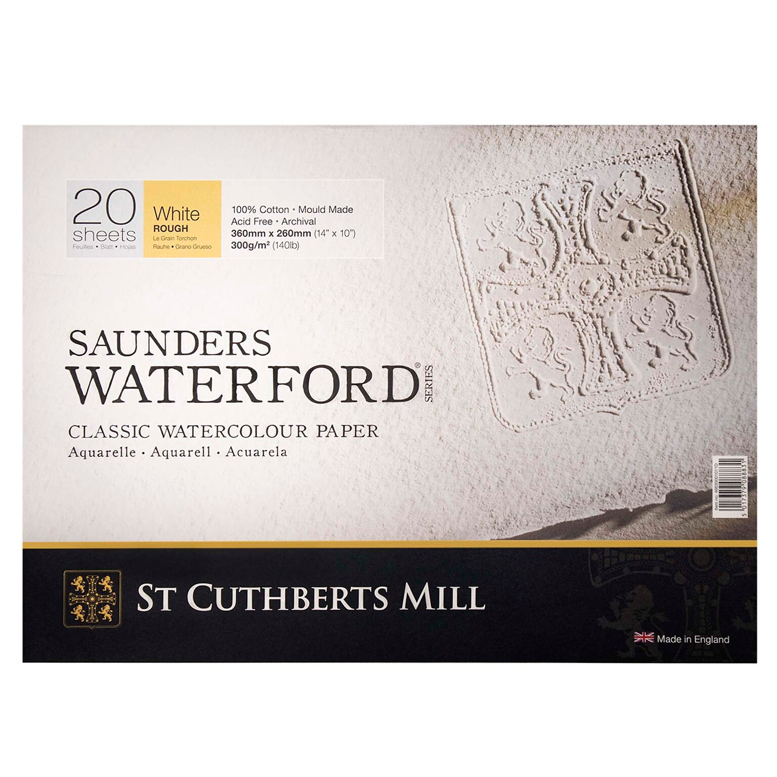 St Cuthberts Mill Saunders Waterford 10 x 14 Watercolor Sketch Pad, 20 Sheets/Pad (STCT46630001011D)