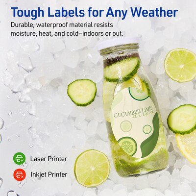 Avery Waterproof Oval Laser Multipurpose Labels, 2" x 3-1/3", White, 800/Box (19479399191)