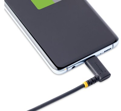 StarTech USB-A to USB-C Charging Cable Right Angle, 1ft, Black (R2ACR-30C-USB-CABLE)