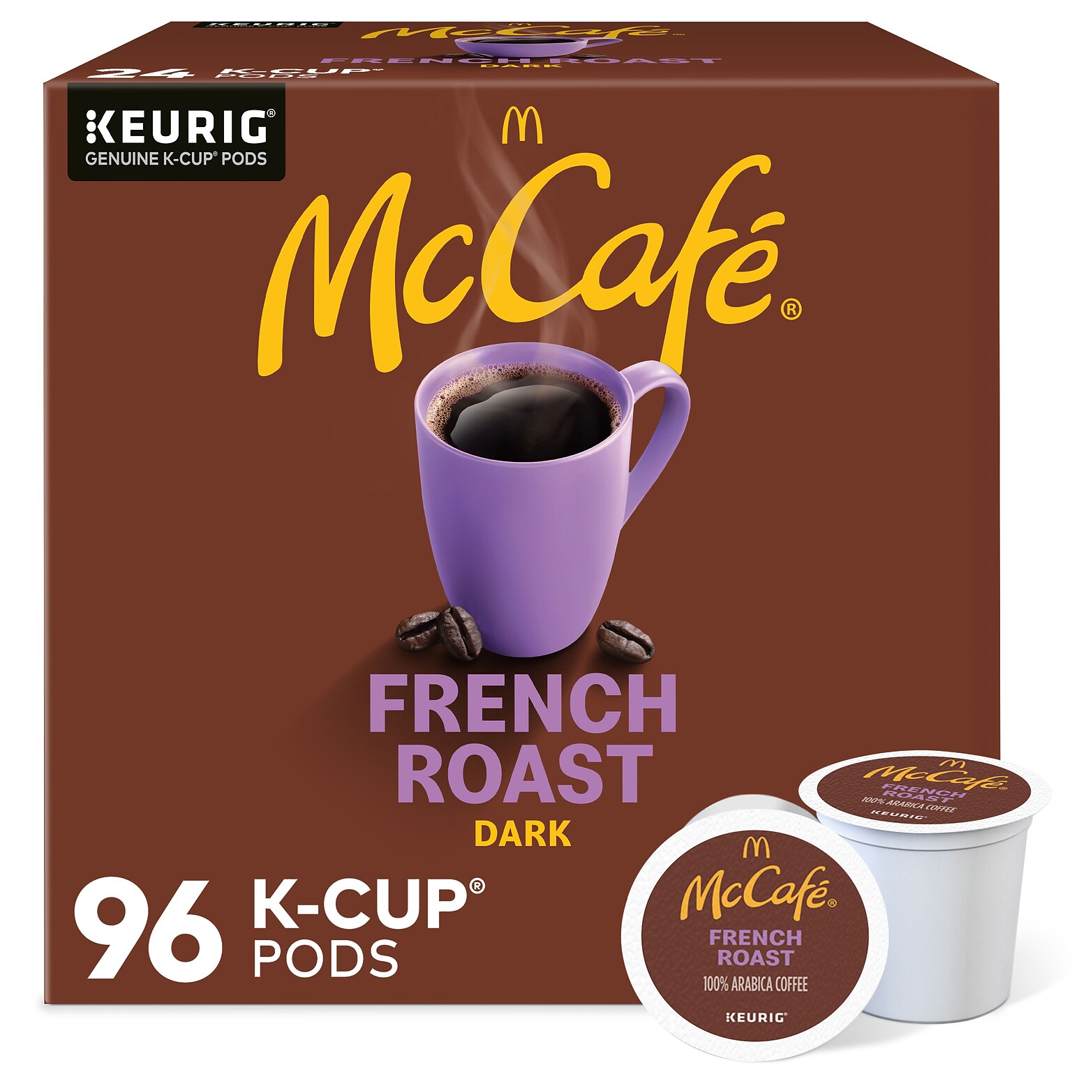 McCafe French Roast Coffee Keurig® K-Cup® Pods, Dark Roast, 96/Carton (080429CT)