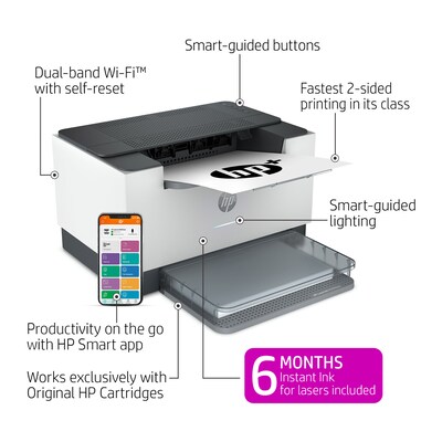 HP LaserJet M209dwe Wireless Black & White Printer Includes 6 Months of FREE Toner with HP+ (6GW62E)