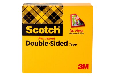 Scotch® Permanent Double Sided Tape Refill, 1/2 x 36 yds., 3 Core, 12 Rolls (665-12PK)