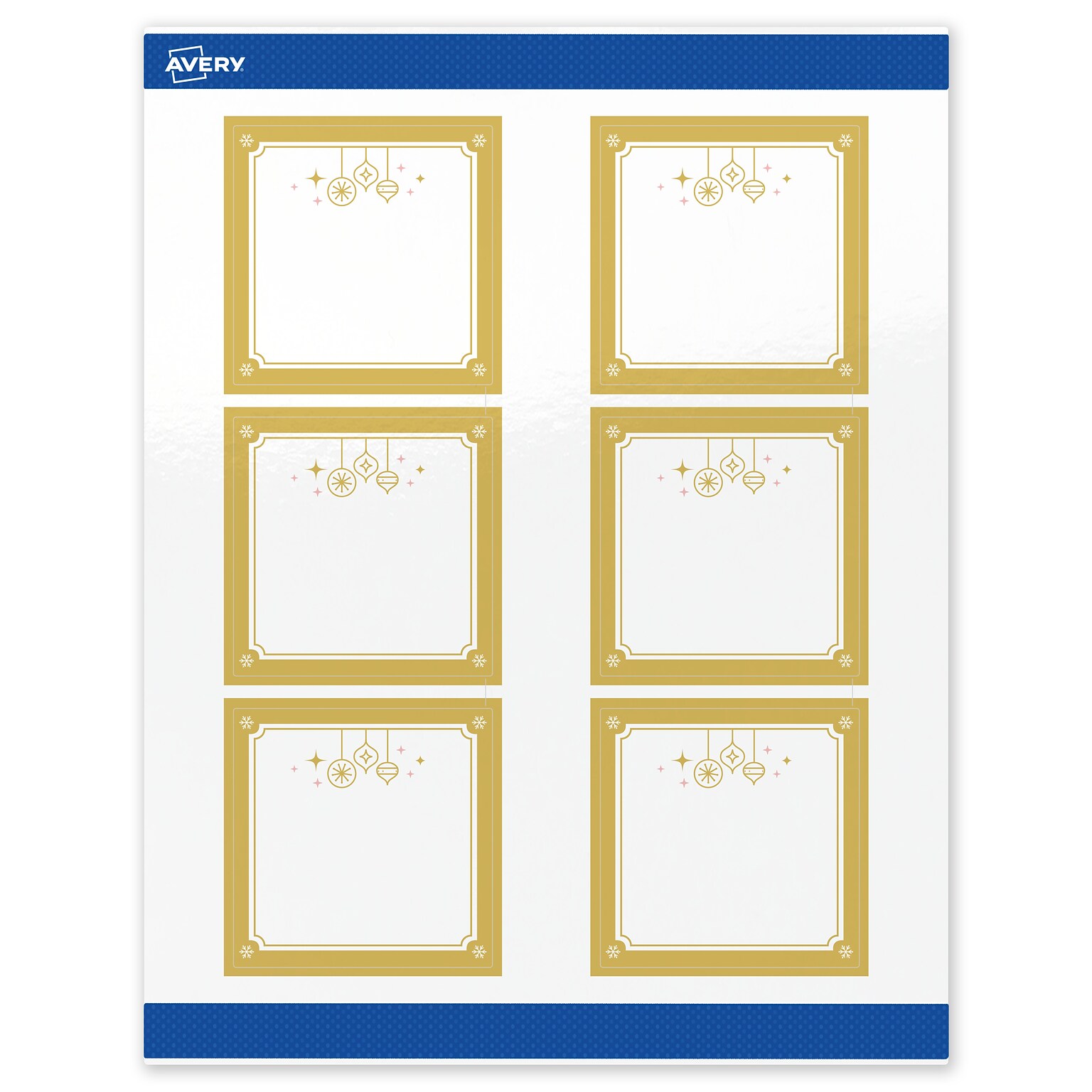 Avery Square Multipurpose Labels, 3 x 3, White, 60/Pack (19479370525)