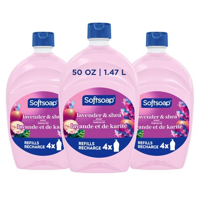 Softsoap Deeply Moisturizing Liquid Hand Soap Refill, Lavender & Shea Butter Scent, 50 oz., 3/Carton (61048335CT)