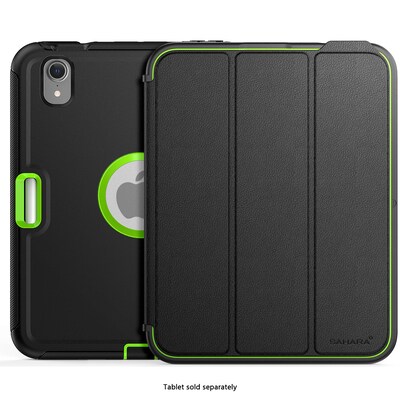 SaharaCase Raider 9.7 Heavy Duty Folio Case for iPad mini (A17 Pro) and iPad mini (6th Gen), Scorpion Black/Green (TB00452)
