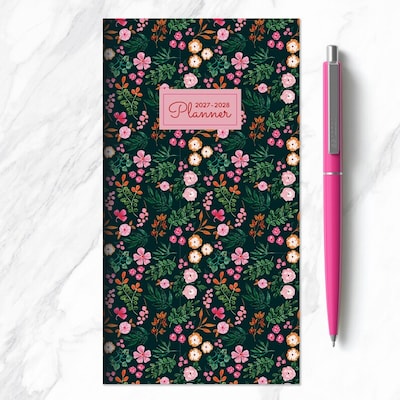 2027 TF Publishing Itty Bitty Blossoms 3.5" x 6.5"  Monthly Standard Planner, Paperboard Cover, Multicolored (27-7010)