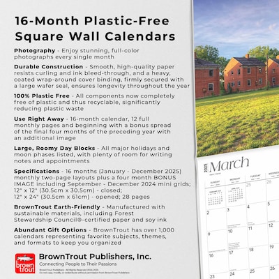 2025 BrownTrout Show Me State Missouri Places 12" x 12" Monthly Square Wall Calendar (9781975483012)