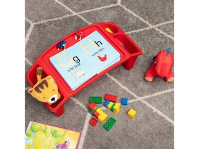 Mind Reader 10.75" x 22.25" Plastic Kids' Lap Desk Activity Tray, Red, 2/Pack (2KIDLAP-RED)