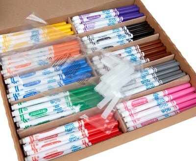 Crayola Classpack Washable Kids' Markers, Fine, Assorted Colors, 200/Carton (58-8211)