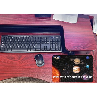 Ashley Smart Poly Computer Mouse Pad, 8" x 10", Everyone is Welcome in our Space, 6/Pack (ASH12506-6)