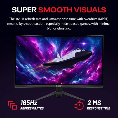 Skytech Stardust 32" Curved 2K 165 Hz LED Gaming Monitor, Black (MTSTARDUST0002B)