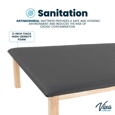 Viva Comfort Exam Table, 500 lbs. Capacity, Black (ADI996-05-BLK-MK)