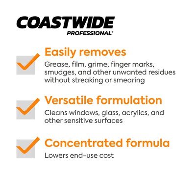 Coastwide Professional Glass Cleaner 61 Concentrate for ExpressMix, 3.25L, 2/Carton (CW6103EM-A)