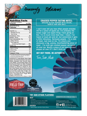 Field Trip Cracked Pepper Turkey Jerky, 1 oz., 12/Carton (FLD00508)