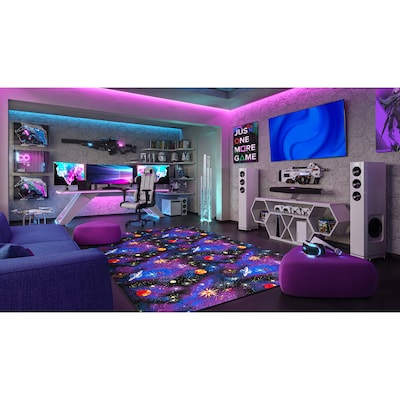 Joy Carpets Space Explorer Nylon 12' x 6' Machine Tufted Rug, Fluorescent (43R)