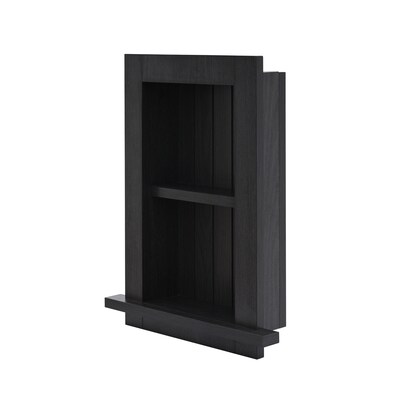 AdirHome 2-Shelf Recessed Wall Mount Shelf, 18 x 14 x 4.8, Black (515-01-BLK)