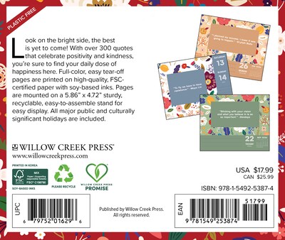 2026 Willow Creek 365 Days of Positivity 6.125 x 5.25 Day-to-Day Calendar (53874X)