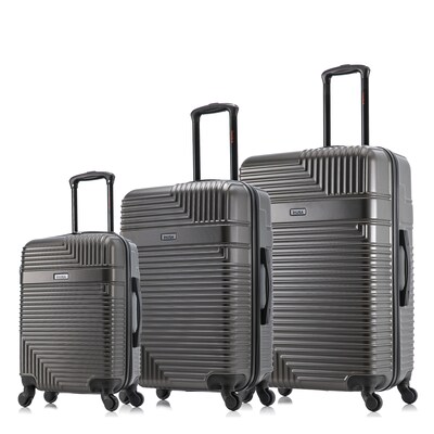 InUSA Resilience 3-Piece Hardside Spinner Luggage Set, TSA Checkpoint Friendly, Coal (IURESSML-COA)
