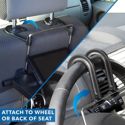 Mount-It! 20.75" x 10.5" Plastic Height Adjustable Steering Wheel and Backseat Tray, Black (MI-7314)