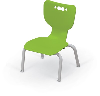 MooreCo 10 Hierarchy Student Chair with 4 Legs, Green/Platinum Base (703673561716)