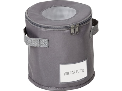 Honey-Can-Do Polyester Round Dinnerware Storage Box, Gray (SFT-09235)
