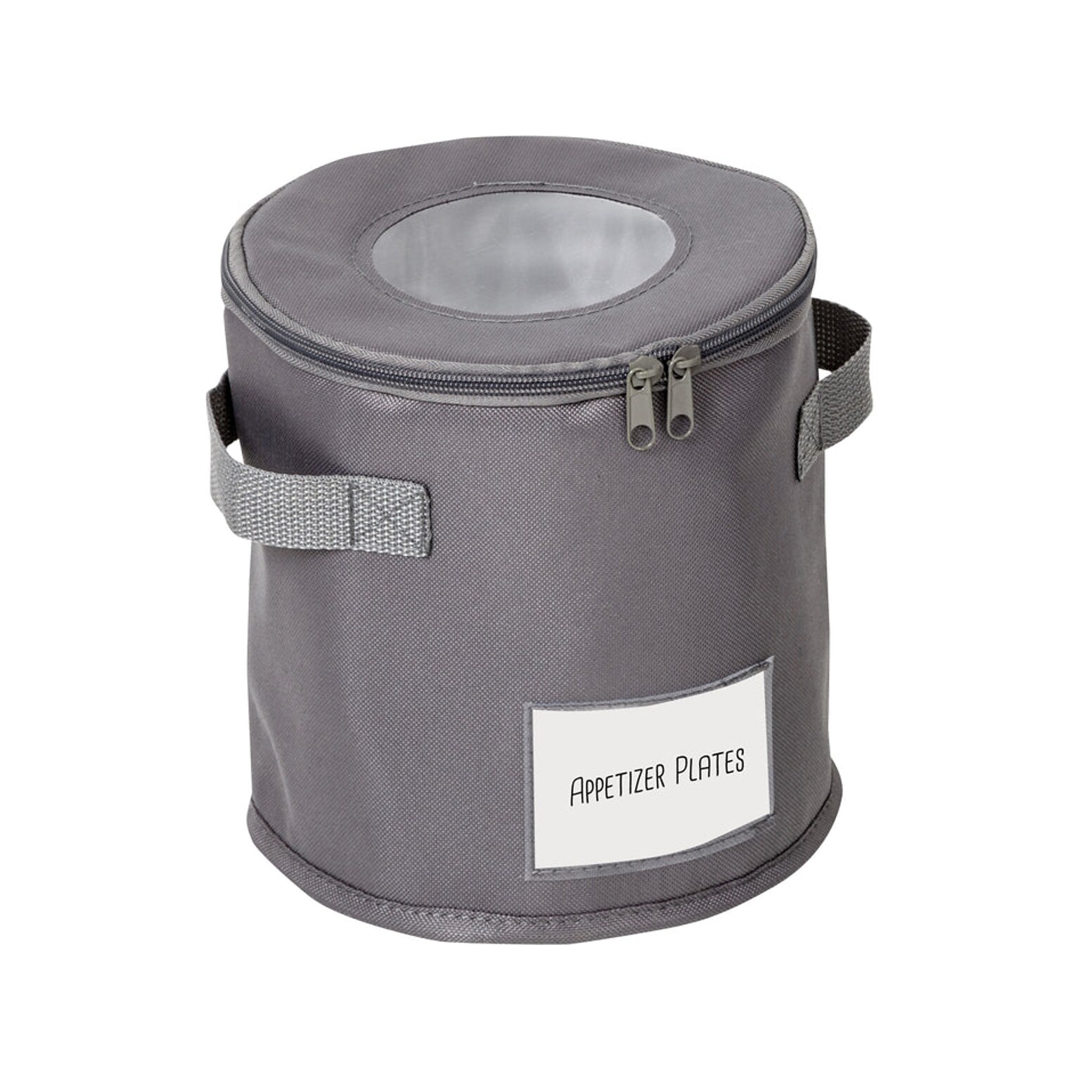 Honey-Can-Do Polyester Round Dinnerware Storage Box, Gray (SFT-09235)