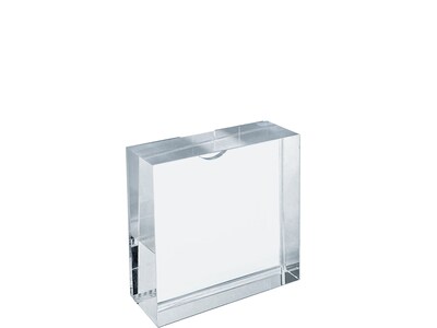 Azar Block Sign Holder, 3" x 3", Clear Acrylic, 2/Pack (104553-2PK)