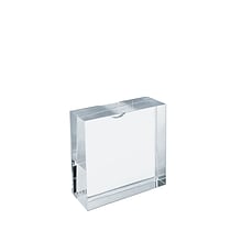 Azar Block Sign Holder, 3 x 3, Clear Acrylic, 2/Pack (104553-2PK)