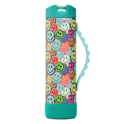 Elemental Iconic Pop Stainless Steel Triple Wall Insulated Water Bottle, 20 oz., Graffiti Smile (EMLEB20SM31P)