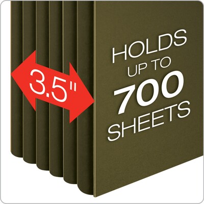 Pendaflex SureHook Premium Reinforced Hanging File Folder, 5-Tab, Legal, Standard Green, 4/Pack (09317)