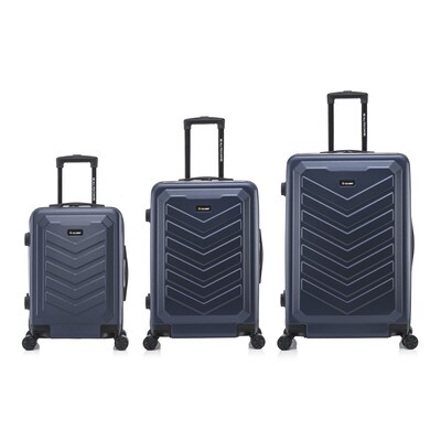 US Army FOX 3-Piece Hardside Spinner Carry-On Luggage Set, TSA Checkpoint Friendly, Navy Blue (USLFOXSML-BLU)