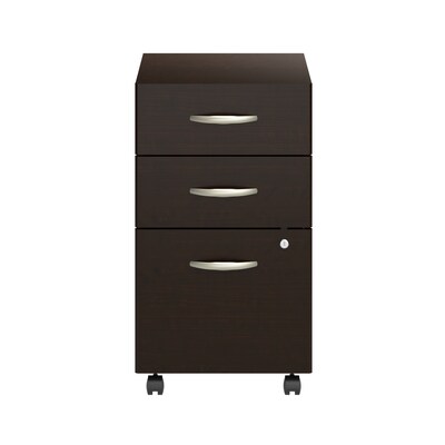 Bush Business Furniture Arrive 3 Drawer Mobile File Cabinet - Assembled, Mocha Cherry (ARF116MR-Z)