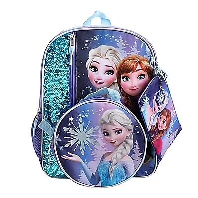 Bioworld Kids 5-Piece Disney Frozen Backpack Set, Large, Purple (B1G6M0TFRZSB00)