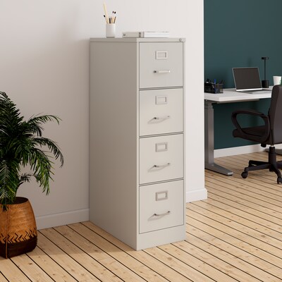 Quill Brand® Commercial 4 File Drawer Vertical File Cabinet, Locking, Putty/Beige, Letter, 26.5"D (13443D)