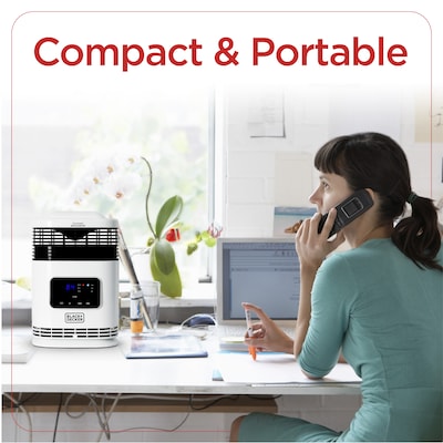 Black & Decker 1500-Watt Portable Ceramic Electric Heater, White (BH1607)