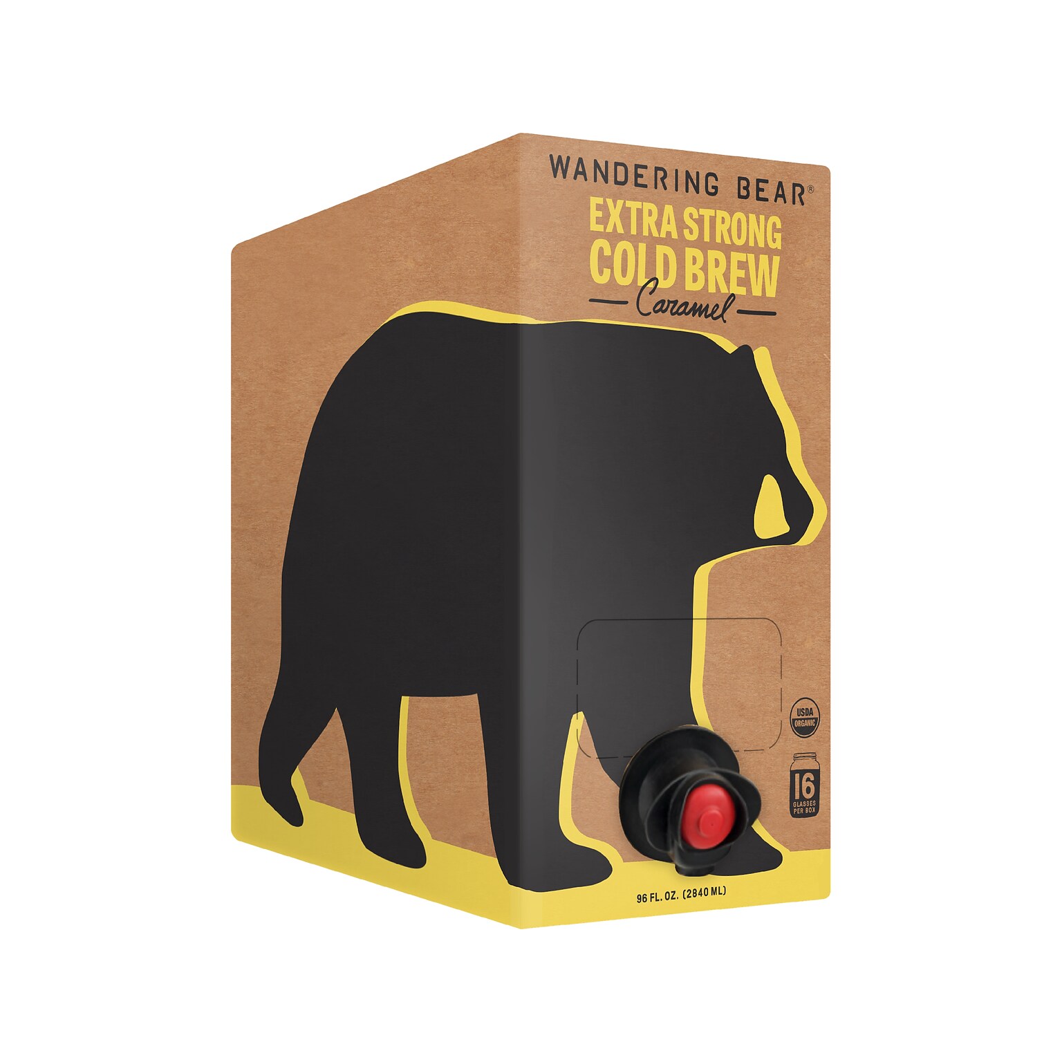 Wandering Bear Caramel Cold Brew Coffee, 96 oz., 3/Case (WBCA96oz3pak)