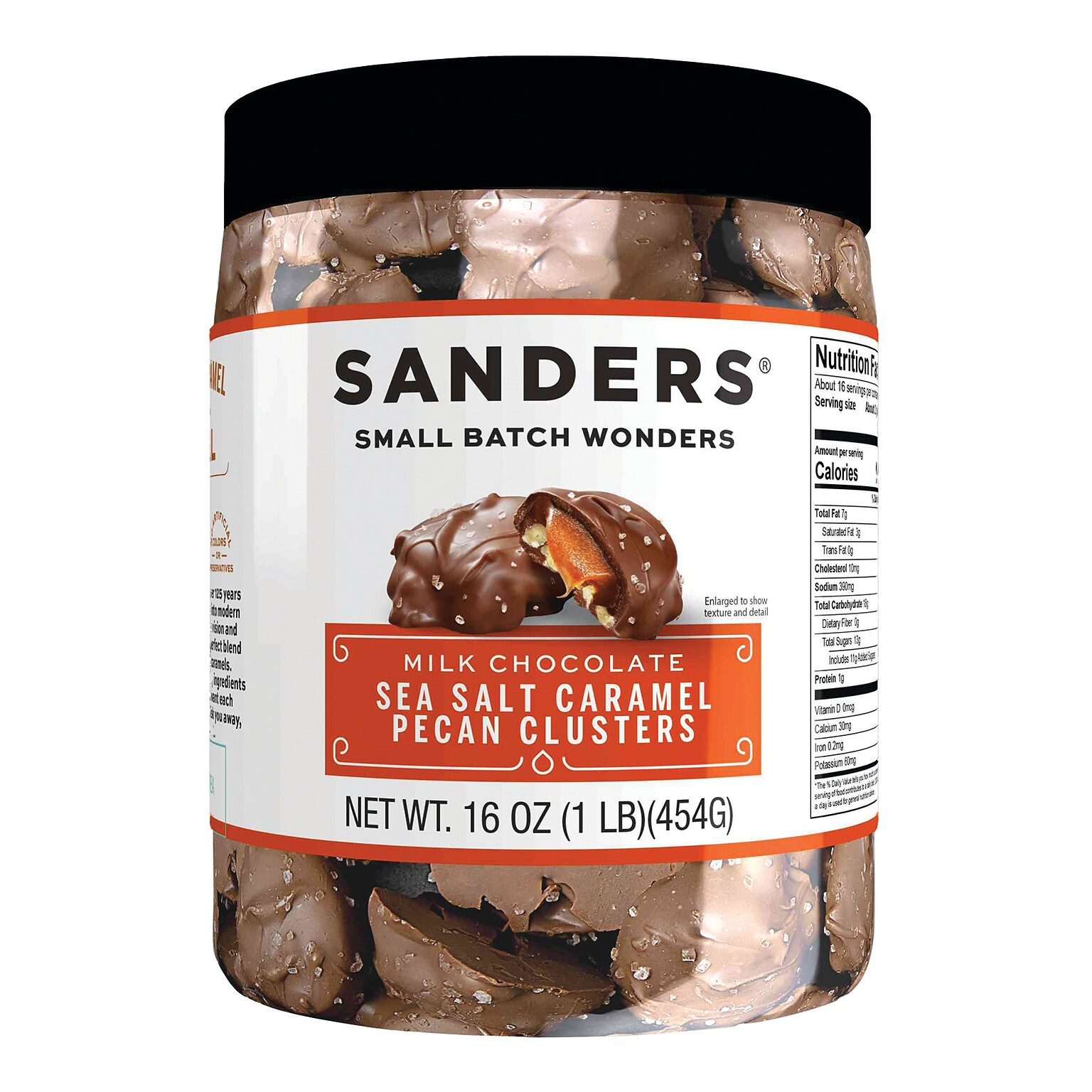 Sanders Small Batch Wonders Milk Chocolate Sea Salt Caramel Pecan Clusters, 16Oz. (30971)