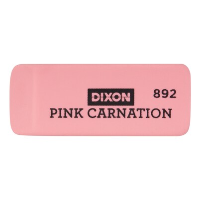 Dixon Pink Carnation Block Erasers, 36/Pack (DIX38920)